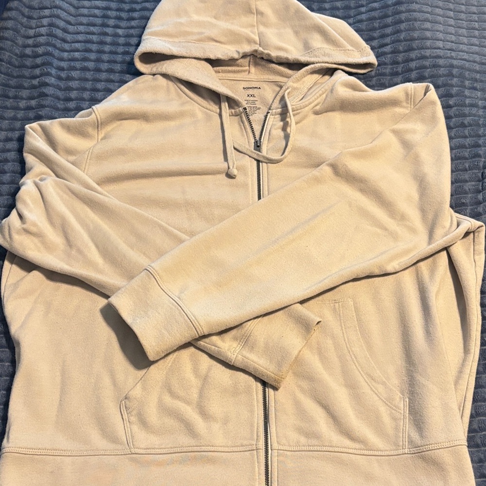 Sonoma Full-Zip Hooded Sweater - Cream